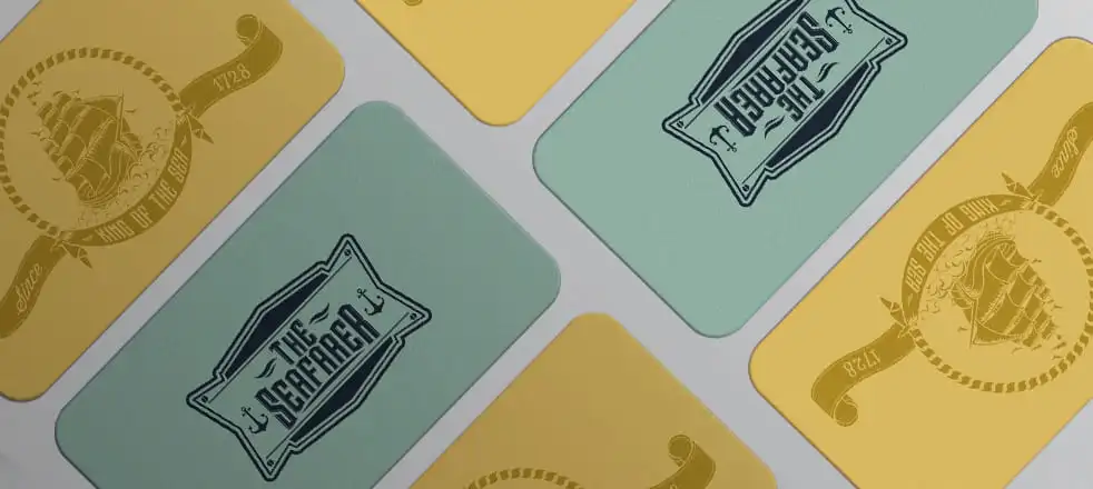 business cards on designer paper
